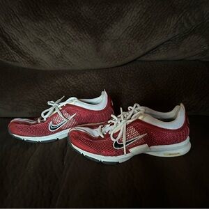 Nike Zoom Red and White Running Shoes, women’s size 7 1/2